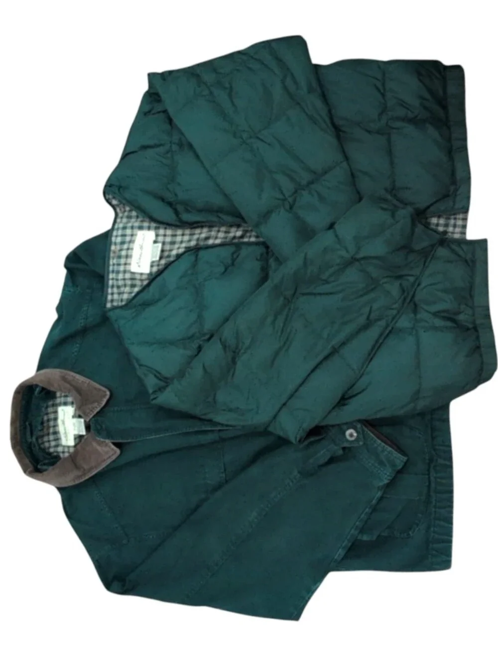 Eddie Bauer Vintage Goose Down Coat Green Large
